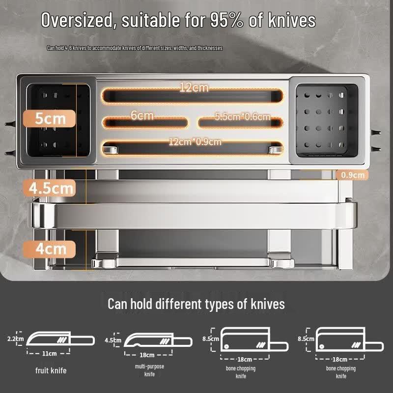 Brangdy 316 Stainless Steel Countertop Knife & Utensil Rack