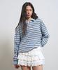 GENERALIDEA Multi-Stripe Rugby T-Shirt [Sky Blue] / Gf1Lts514