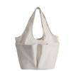 Pleated Double Pocket Tote Women's Large Capacity Commuter Tote Bag Casual Basket Bag