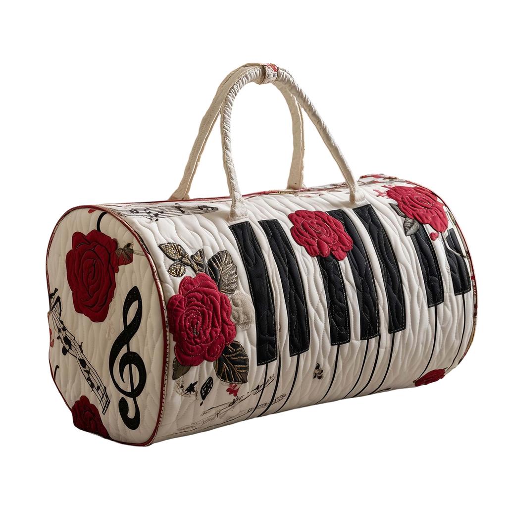 Borsa da Viaggio Trapuntata Imbottita Serie Floreale 3D Borsa Yoga da Donna alla Moda Stampata Borsa a Mano