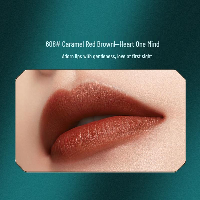 Shaya's Retro True Red Matte Silk Lipstick S023 - Easy to Apply, Non-Fading, Embossed Chinese Style.