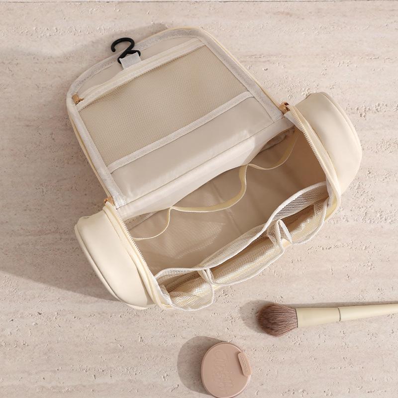 Hanging Fashion Cosmetic Case Waterproof Makeup Bag Zipper Closure Soft Handle Durable Large Capacity Pouch with Hook