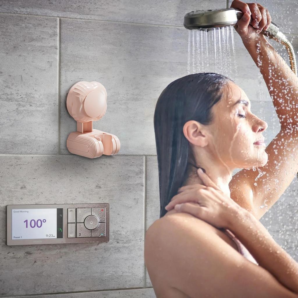 Adjustable Shower Head Holder Suction Cup Removable Non Slip Shower Handle Holder Wall Mount For Home Hotel Dorm Apartment