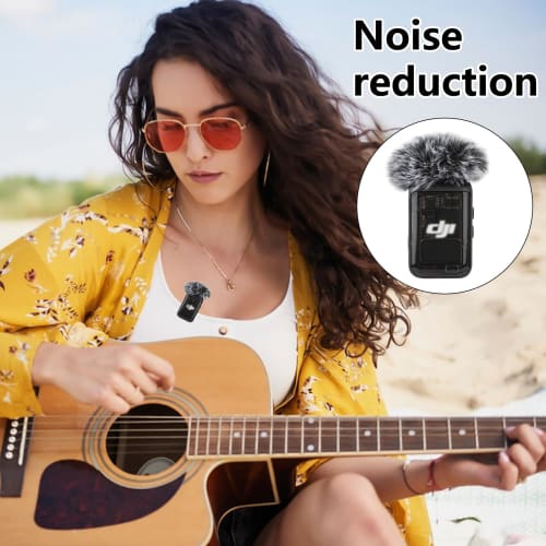 Gray Windscreen Microphone Furry Wind Muff Gray Foam for DJI MIC 2/OSMO POCKET 3, 2-Pack