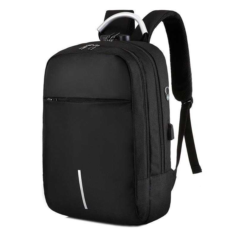 Password lock anti-theft backpack, middle school student schoolbag USB charging business computer bag travel backpack
