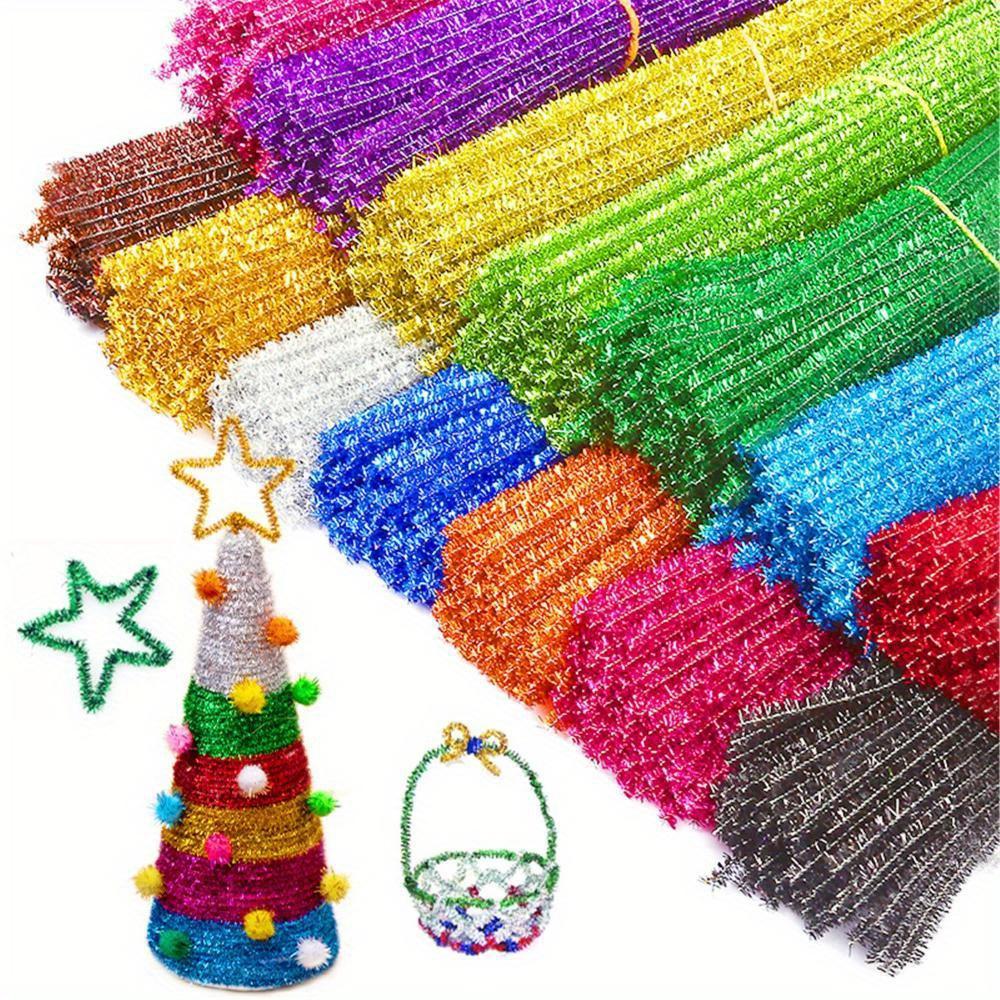 100 Shiny Plush Soft Iron Wires, Suitable for Art and Handmade Crafts, Mixed Color Decorations DIY Materials for Christmas Gifts
