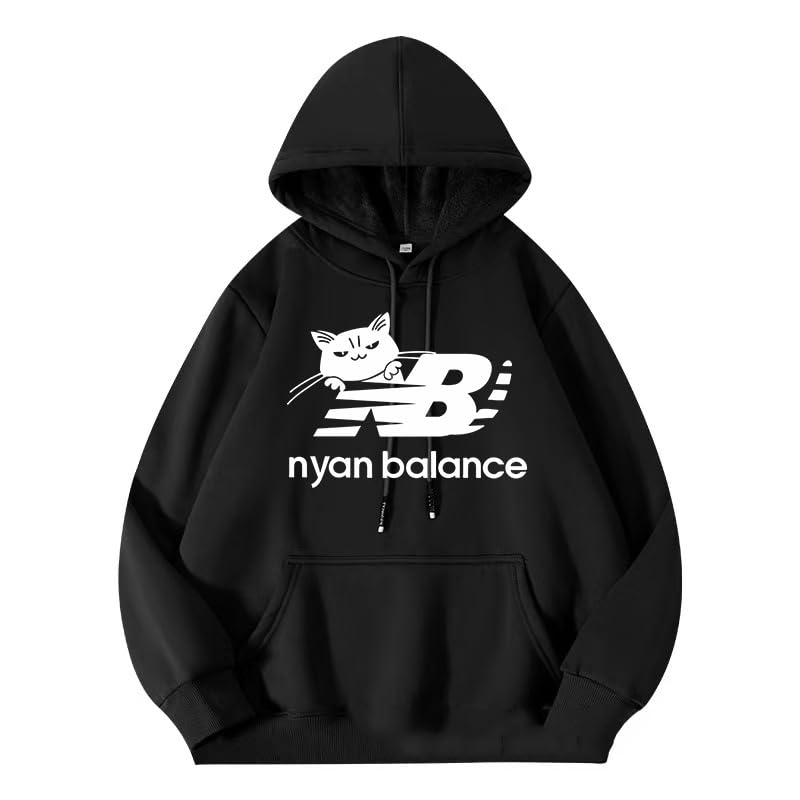 

Nyanbalance Cat Funny Hoodie for Men - Funny Lettering, Calligraphy, Sweatshirt with Hood, Freddie Mercury Band, Rock, Punk, Metal, Unisex, Autumn/Win