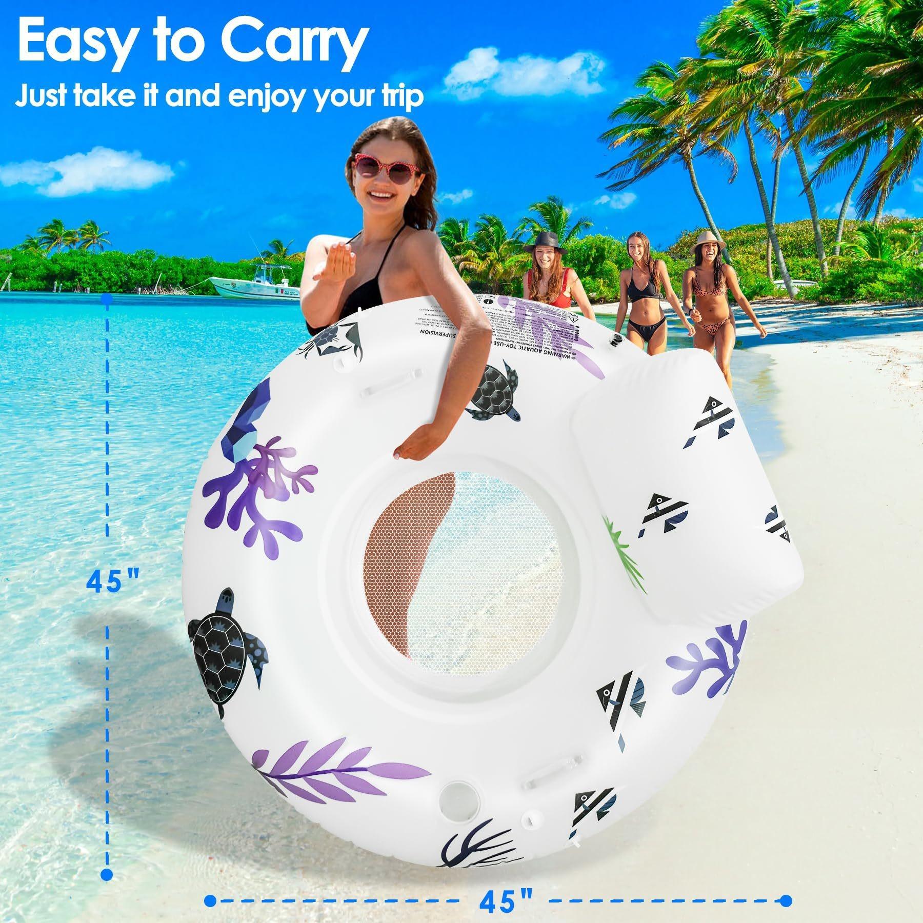 

Надувной бассейн для взрослых с солнцезащитным тентом, шезлонгом со спинкой и плотом для загара для плавания на открытом воздухе 114cm белый