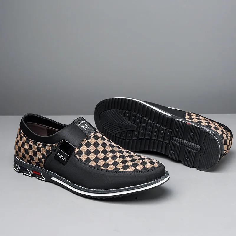 Fashion Brand 2024 Leather Shoes for Men Luxury Business Leather Shoes Men's Office Loafers Breathable Slip on Shoes Men Work Footwear