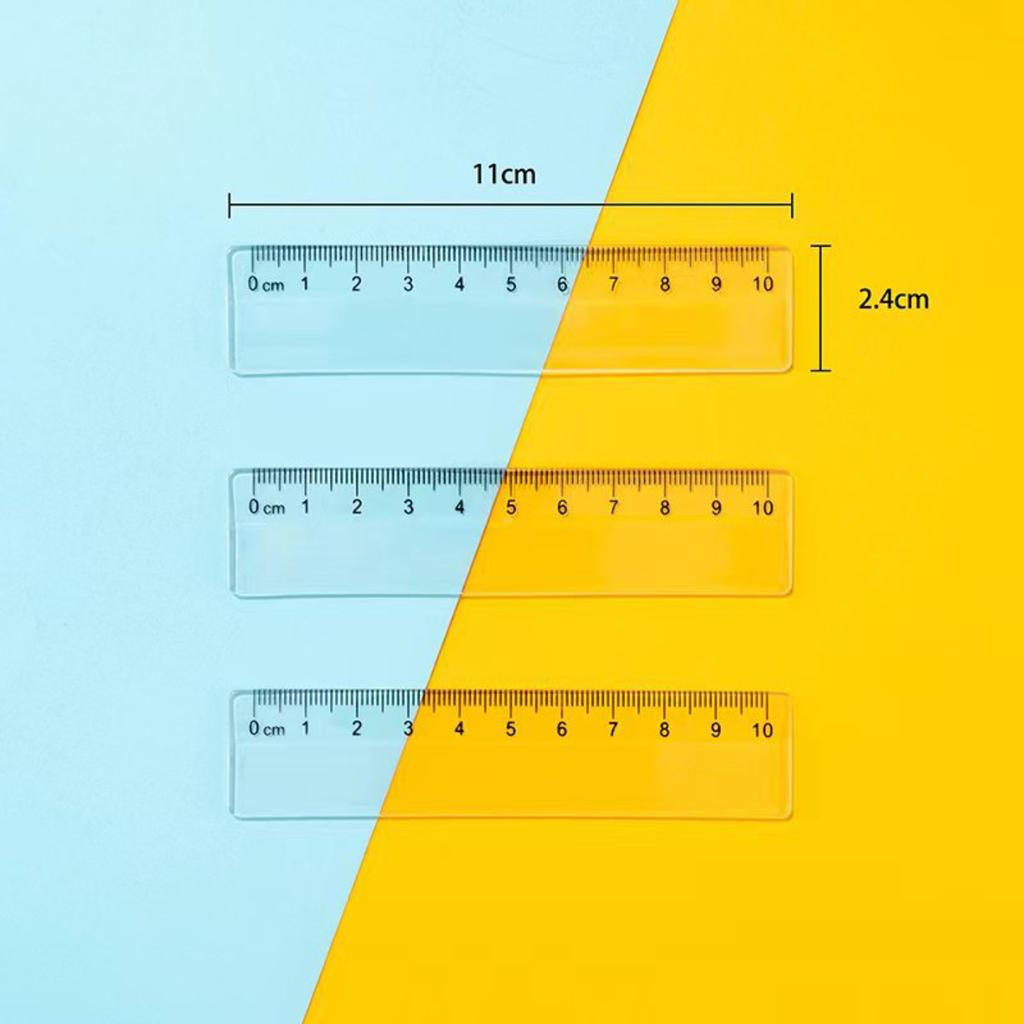 Transparent PS Mini Straight Ruler 10cm Single Scale Measuring Stick