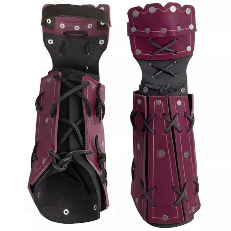 Kožená náramenní rukavice Středověká ochrana paže Kostým pro hraní rolí Nastavitelné nárameníky