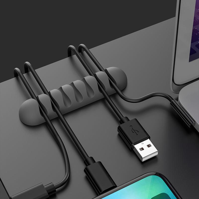 Cable Winder Earphone Cable Organizer Wire Storage Silicon Charger Holder Clips