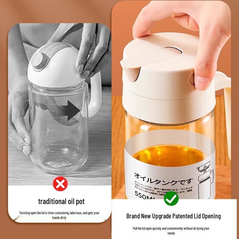 Saintelton Automatic Open/Close Glass Oil & Condiment Dispenser