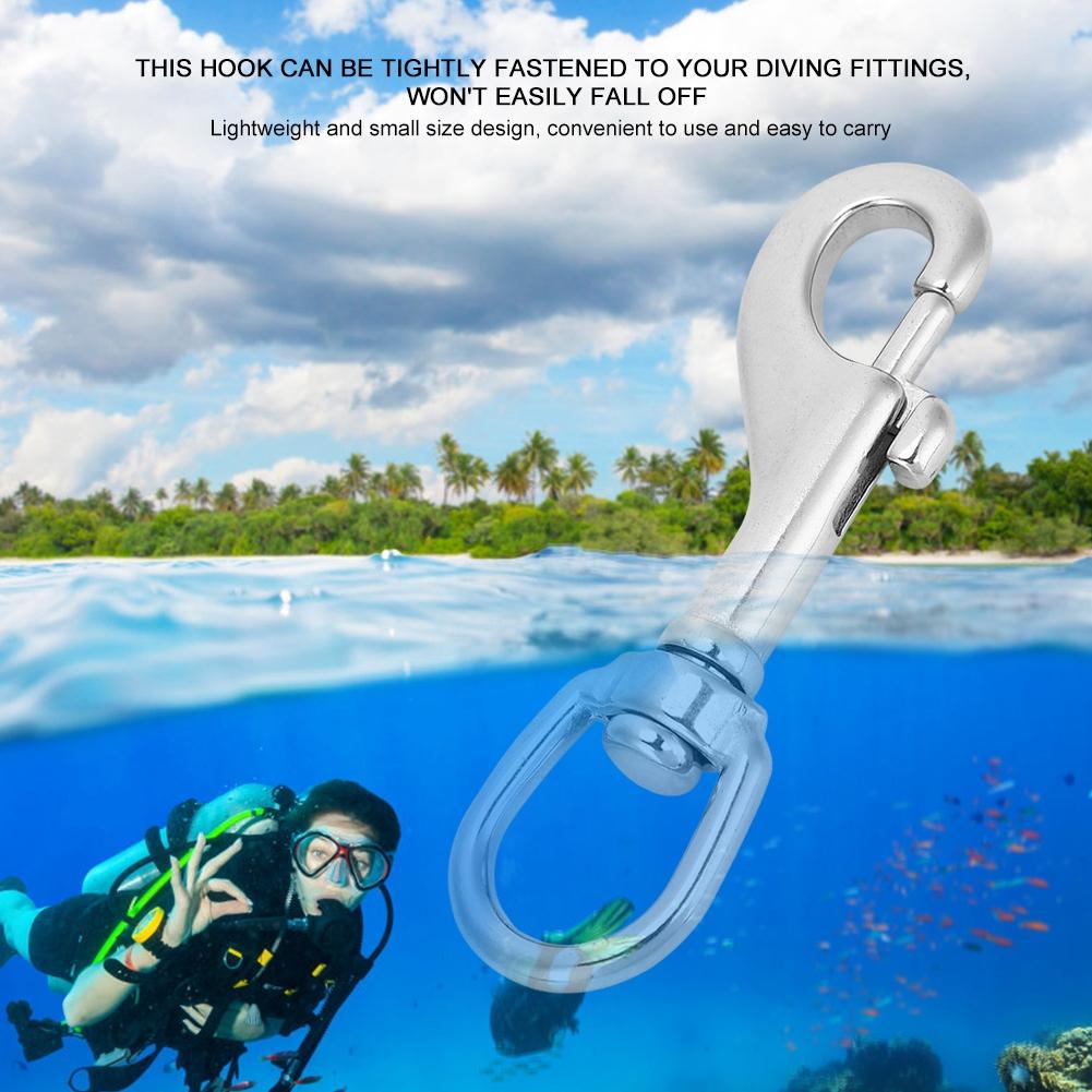 Cârlig din Oțel Inoxidabil 316 Pivotant cu Ochi Zale Cârlig Snap pentru Curele Genți Scufundări (92mm)