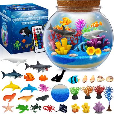 Terariu Strălucitor Prieteni Marini Miniatură Făcută Manual Independentă Miniatură Cadou Școală Elementară - Ocean, Jucărie, Set, Meșteșuguri, Cercetare, Set, Jucărie,