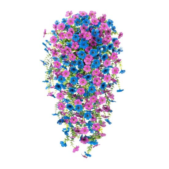 Konstgjord violett vinranka dekoration realistisk UV-beständig falsk blomma rotting inomhus utomhus trädgård veranda uteplats vägghängande konstgjord blomdekor