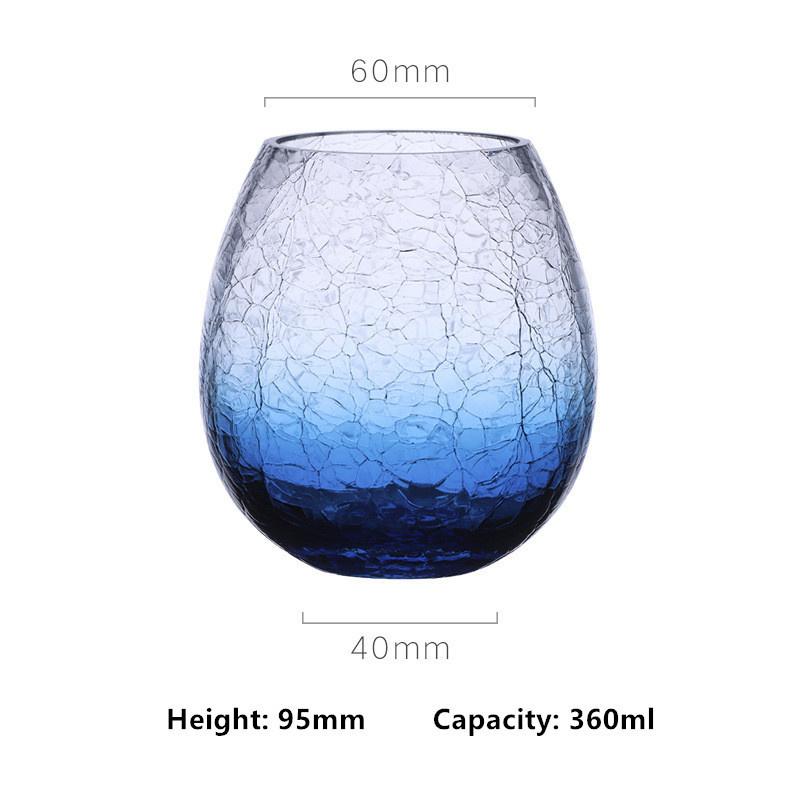 360ml Ice Cracked Whiskey Tasting Cup Vast Ocean Crystal Wine Glasses Imitated Crack Whisky Tumbler Beer Mug Vodka Liquor Teacup