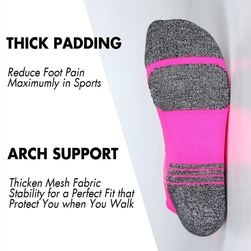 5 Pack Sport Ankle Womens Socks Athletic Running Compression Socks for Women Cozy Low Cut Performance Soft Tab Socks