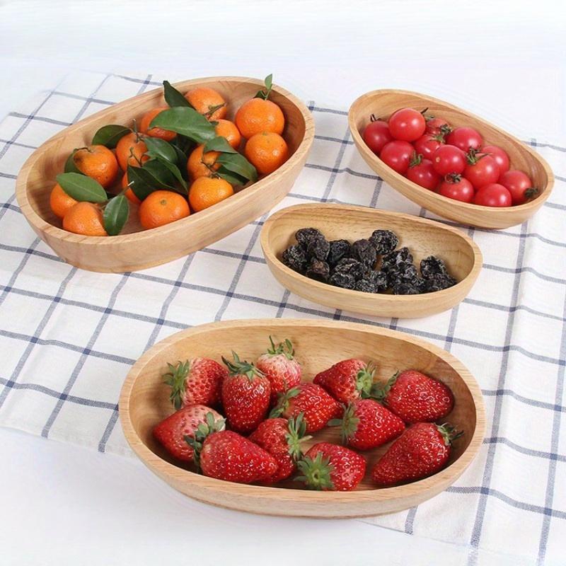 

1 Pcs Natural Wooden Serving Bowls Salad Bowl Fruit Dishes Mixing Dough Bowls Food Bread Tray Kitchen Accessories 17 9.8 4.5cm