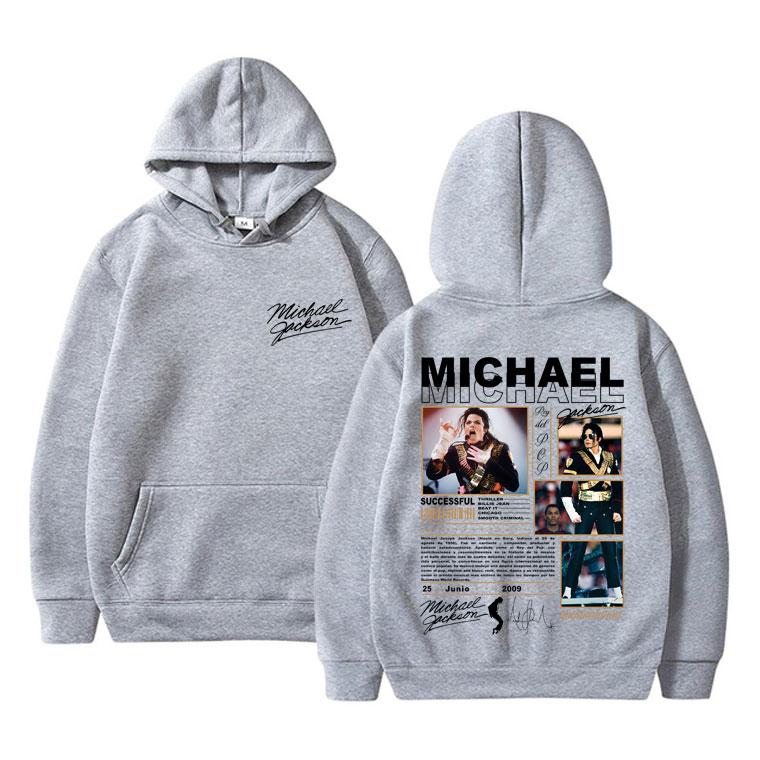 Felpa Classica Vintage Michajackson King Of Pop Uomo Moda Retro Gotica Rock Felpa Punk Oversize Pullover Streetwear