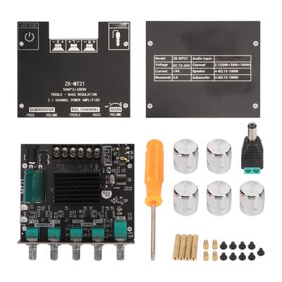 ZK MT21 Bluetooth-Leistungsverstärkerplatine 2.1-Kanal DC 12V-24V Schallleistungsverstärkermodul für