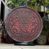 Viking Wolf Round Shield Norse Wooden Warrior Shield for LARP, Cosplay, Reenactment Wall Display Handcrafted Battle Prop