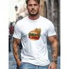 Burger And Fries Graphic Tee Men's Short Sleeve Cotton Casual Crewneck T-Shirt