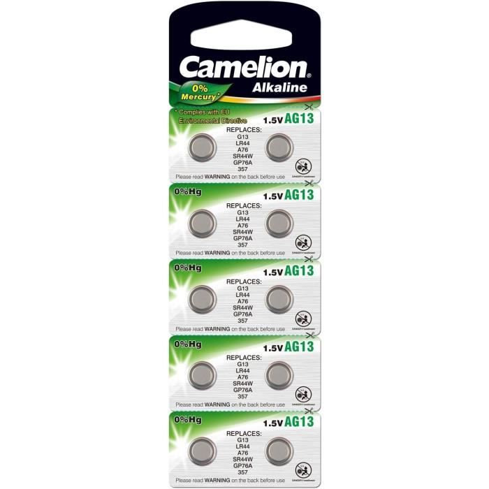 Lot 10 Button Cell Alkaline Battery 5v AG13 LR44 G13-A D303 L1154 A436