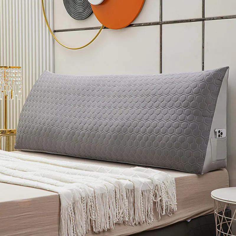 Cooling Latex Cushion Big Wedge Adult Backrest Removable Washable Sofa Reading Pillow Long Headboard Pillow for Bed Decor