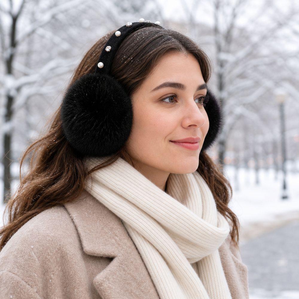 Faux Fur Plush Earmuffs Soft Plush Ear Warmers Gifts Headband Earmuffs Cold Weather Wear