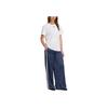Adidas Originals Striped Elastic Waist Pocket Casual Pants Women Bottoms Night-Blue KD2296