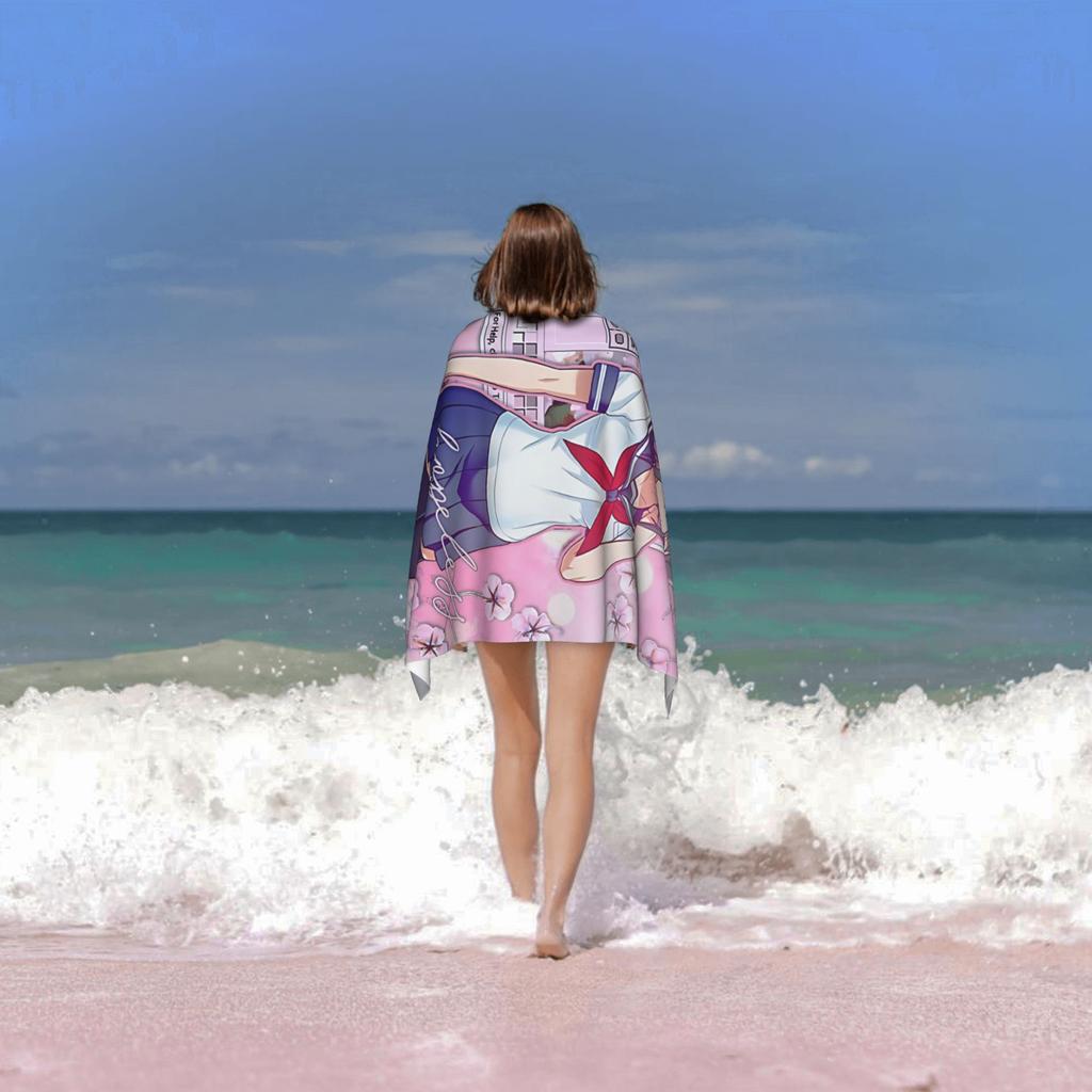 1pc Y-Yandere S-Simulator Ayano Anime Beach Towel Microfiber Quick Dry Y2K Bath Towel For Pool Beach Travel Anime Fans Gift
