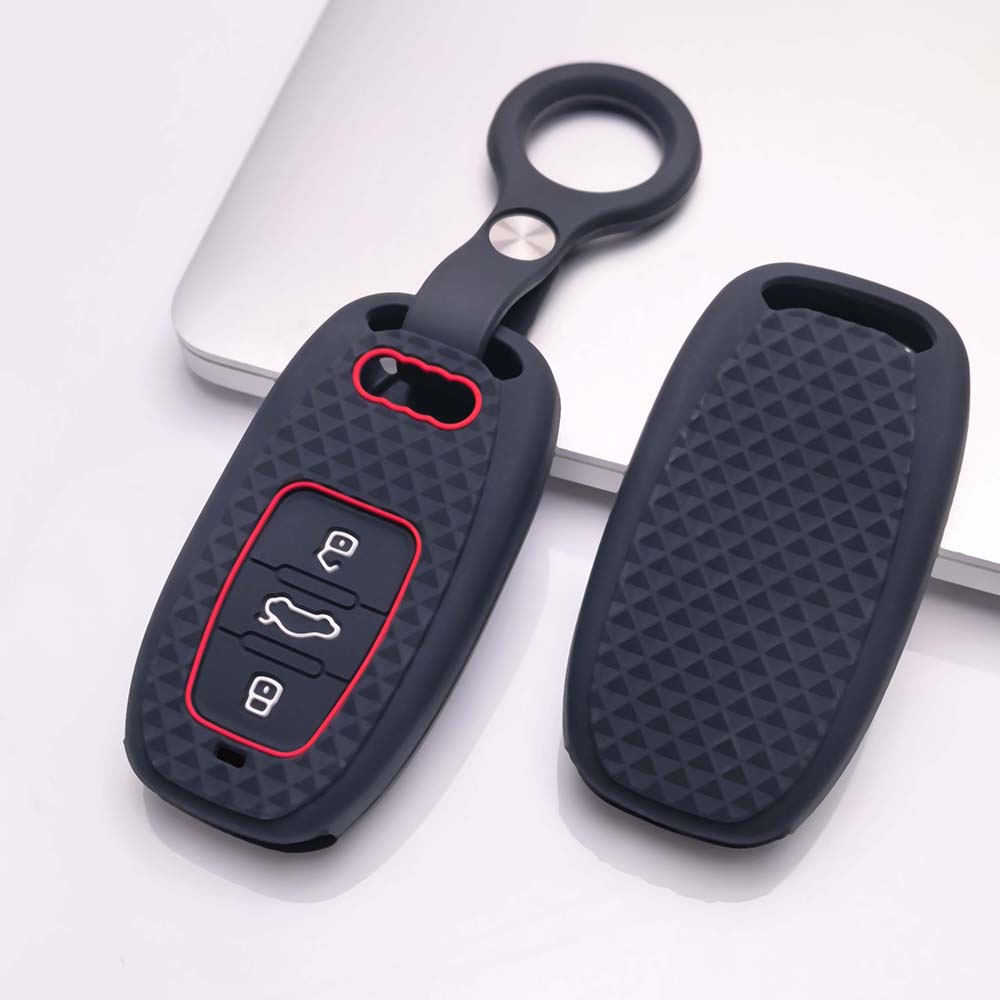 Silicone Car Key Cover Case For A6 A7 A8 Q5 Q7 Q8 S3 S4 S5 S6 S7 RS RS6 RS7 A4L A6L C8 D5 E-tron GT Remote Fob Protector