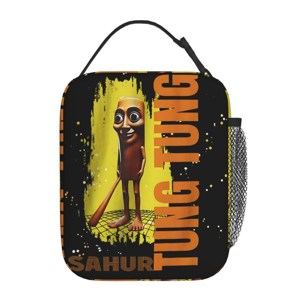 Tung Tung Sahur Funny Italian Brainrot Meme Graphic Lunch Bag Kawaii Lunch Box Picnic Convenient Tote Food Bags Print Cooler Bag