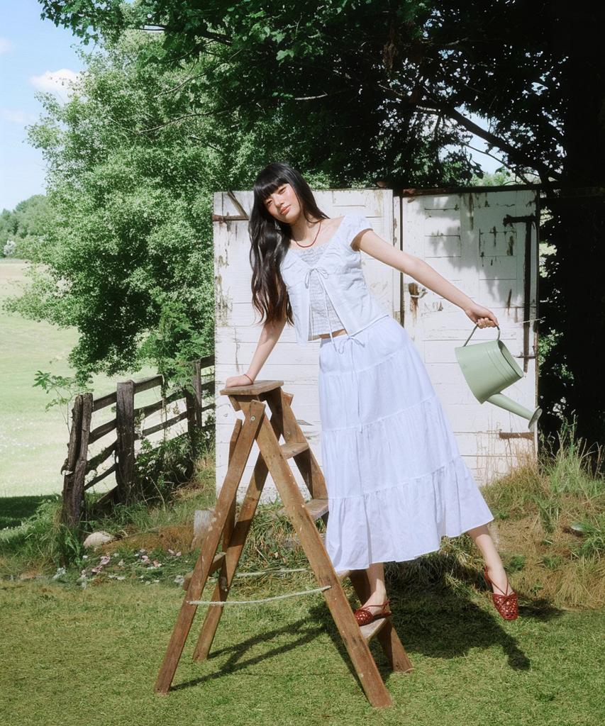 MIXXO Tiered Long Skirt Re Whg410G_Miwwhg52Qg