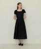 Adowl See Through Choker Law Rise Long Dress - Black