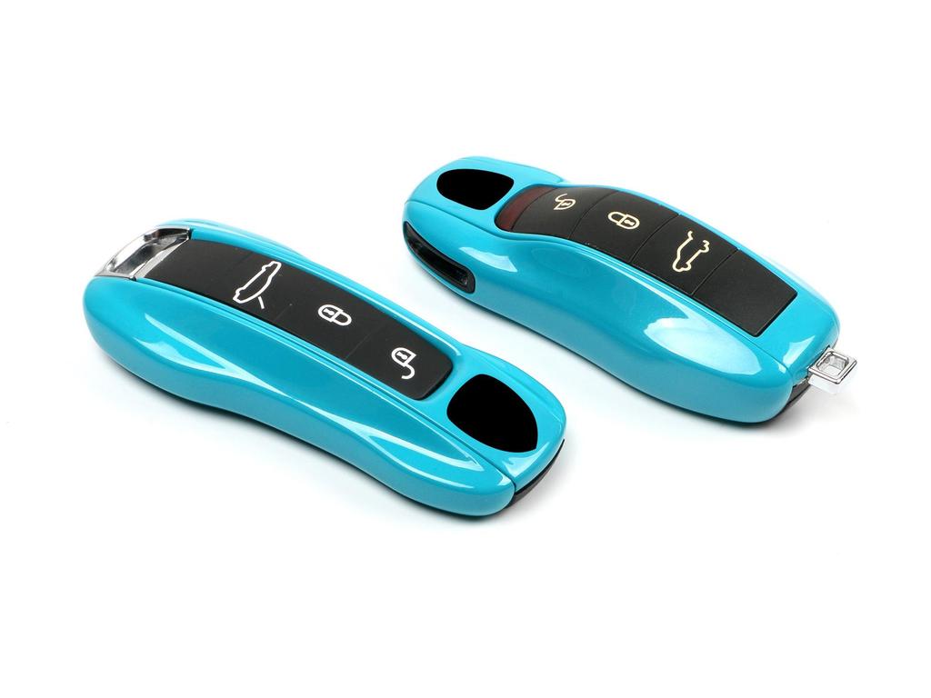 Porsche Key Shell for Cayenne, Macan, 911, Panamera, 718, Taycan - Miami Blue