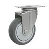 1PCS 5 Inch Heavy Duty 304 Stainless Steel Swivel Casters M12 TPR Rubber Silent Wheels for Utility Carts, Dollies & Industrial