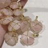 Heart Diamond Necklace For Women Girls With Natural Stone Jewelry Dainty Gift Wrapped Heart Pendant Pink Necklace Decor