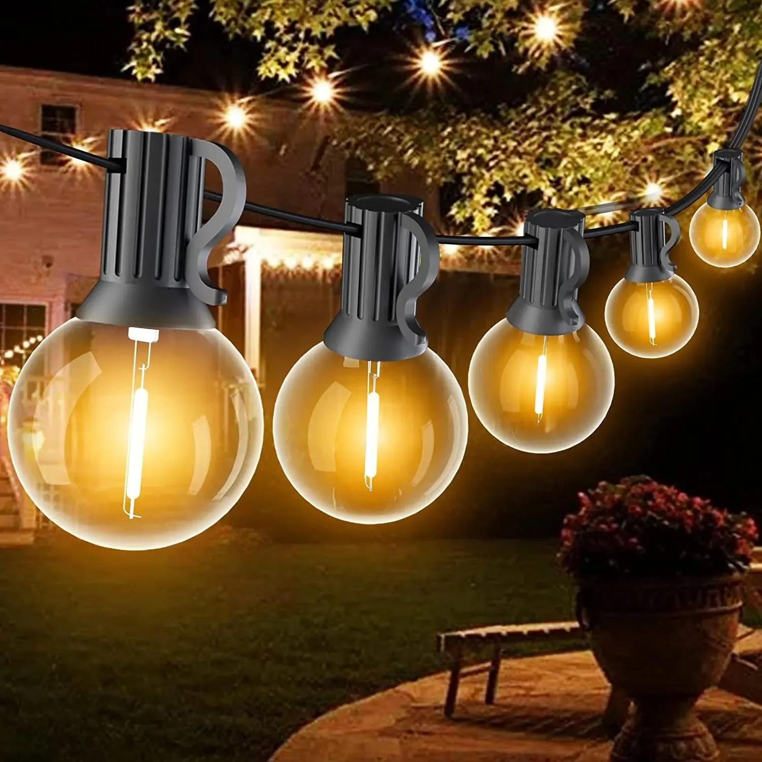 

G40 Outdoor String Lights EU plug Shatterproof Globe Bulbs Patio Lights Outdoor Garland Light For Garden Wedding Decoration 3M-10LED&EU Plug