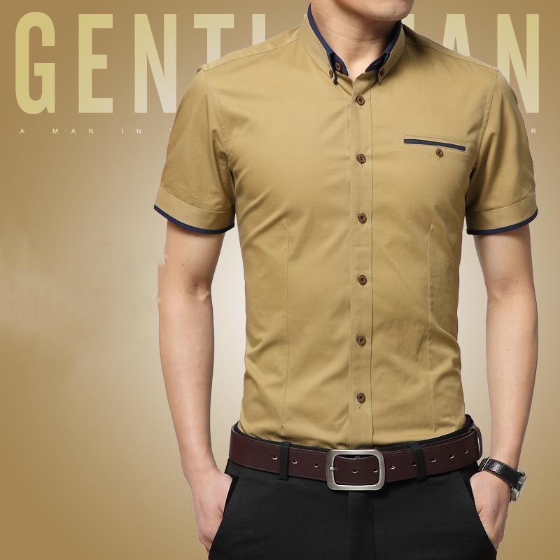 

Офисные классические рубашки, мужские летние мужские блузки с короткими рукавами XXXXL