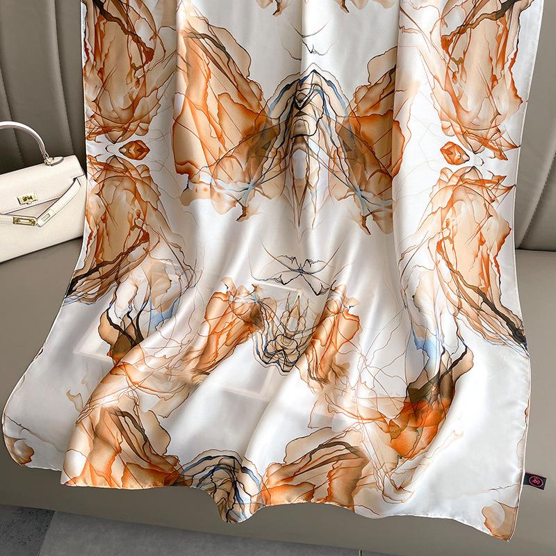 Summer For Gift Sunscreen Bandana Women Luxury 180X90CM Scarves Fashion Model Silk Scarf Couple Style Popular Design Shawls
