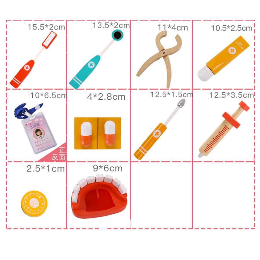 Çocuk Ahşap Doktor Seti Rol Yapma Tıbbi Kit Simülasyon Hemşire Rol Yapma Oyuncak Erkek ve Kız Çocukları İçin