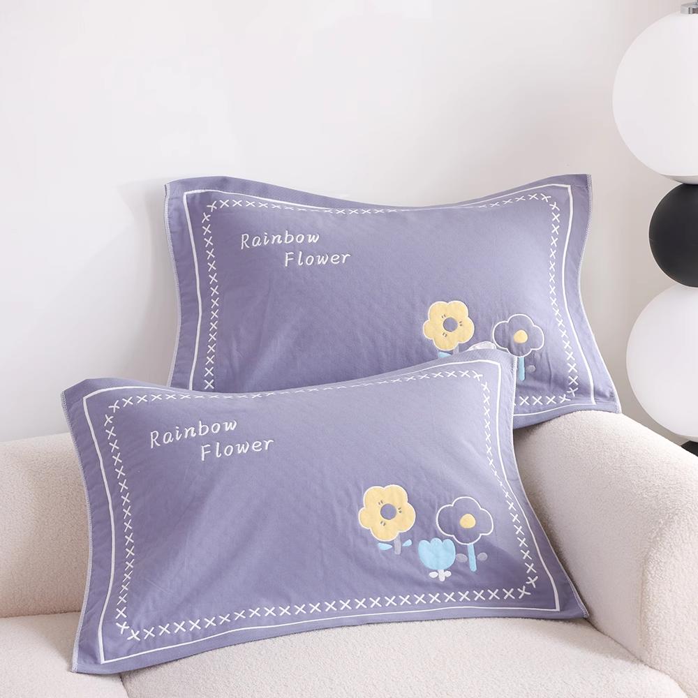 A Pair of Pure Cotton Gauze Pillow Towels, New High-density Soft Adult Cover Towels, Cotton Non-slip and Breathable Household