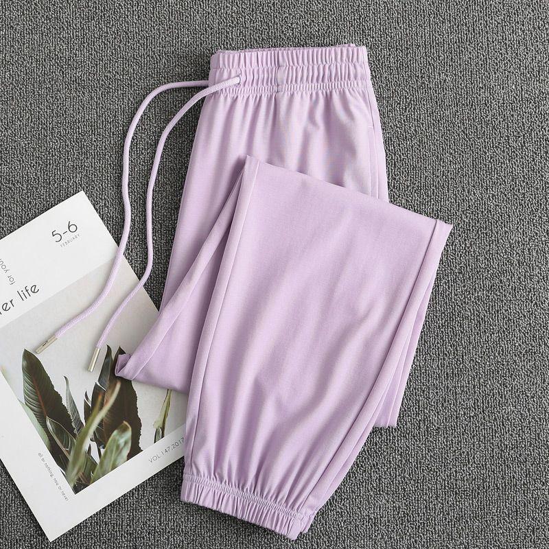

Breathable and Light! Ice Silk Sports Pants Female 2025 New Arrival Casual Pants Summer Thin Beige Quick-Drying Ice Silk Leggings Purple 3XL pants