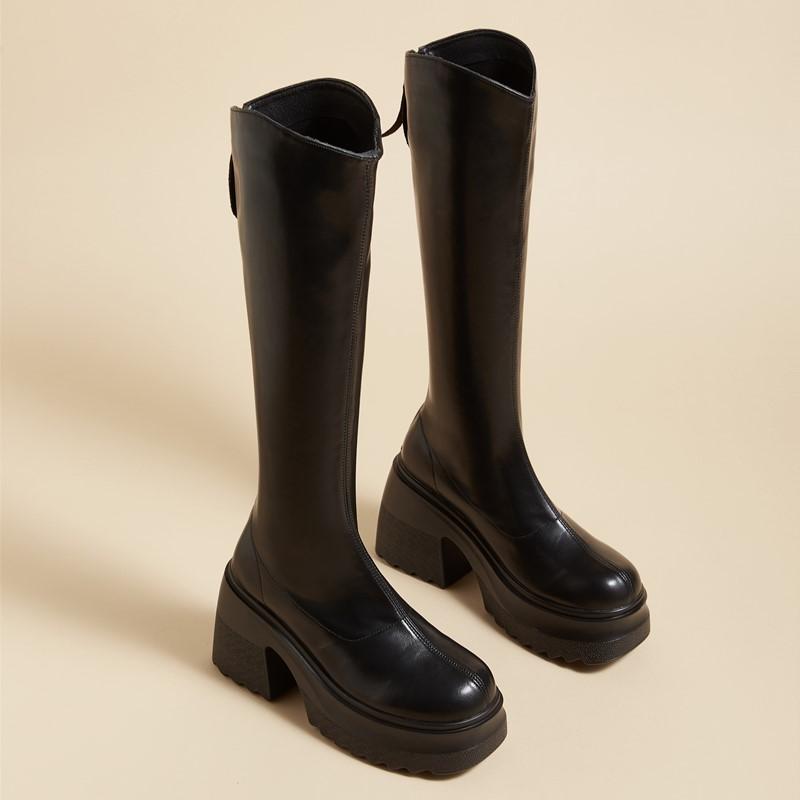 Fashion AIYUQI High Heel Boots Women Autumn 2025 New Genuine Leather Platform Boots Women Skinny Leg 10cm Heel High Female Rider Boots