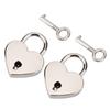 2PCS Silver Heart Shaped Padlock Heart Metal Construction Metal Padlock Small Size With Key Mini Padlock Luggage Lock