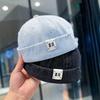 Denim Docker Cap Without Visor Letter Label Brimless Caps Adjustable Solid Color Hats Unisex Adult Retro Hip Hop Street