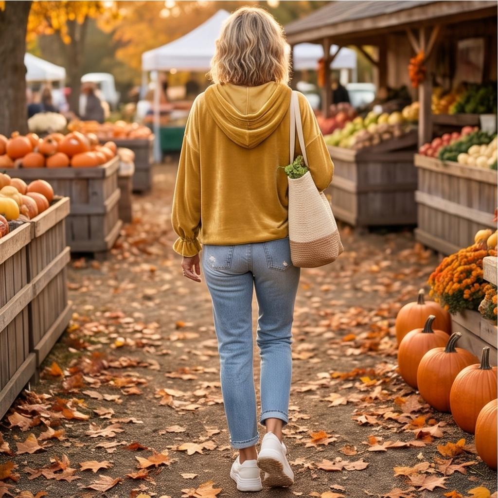 Women's Velvet Hooded Sweatshirt with , Casual Long Sleeve Pullover in