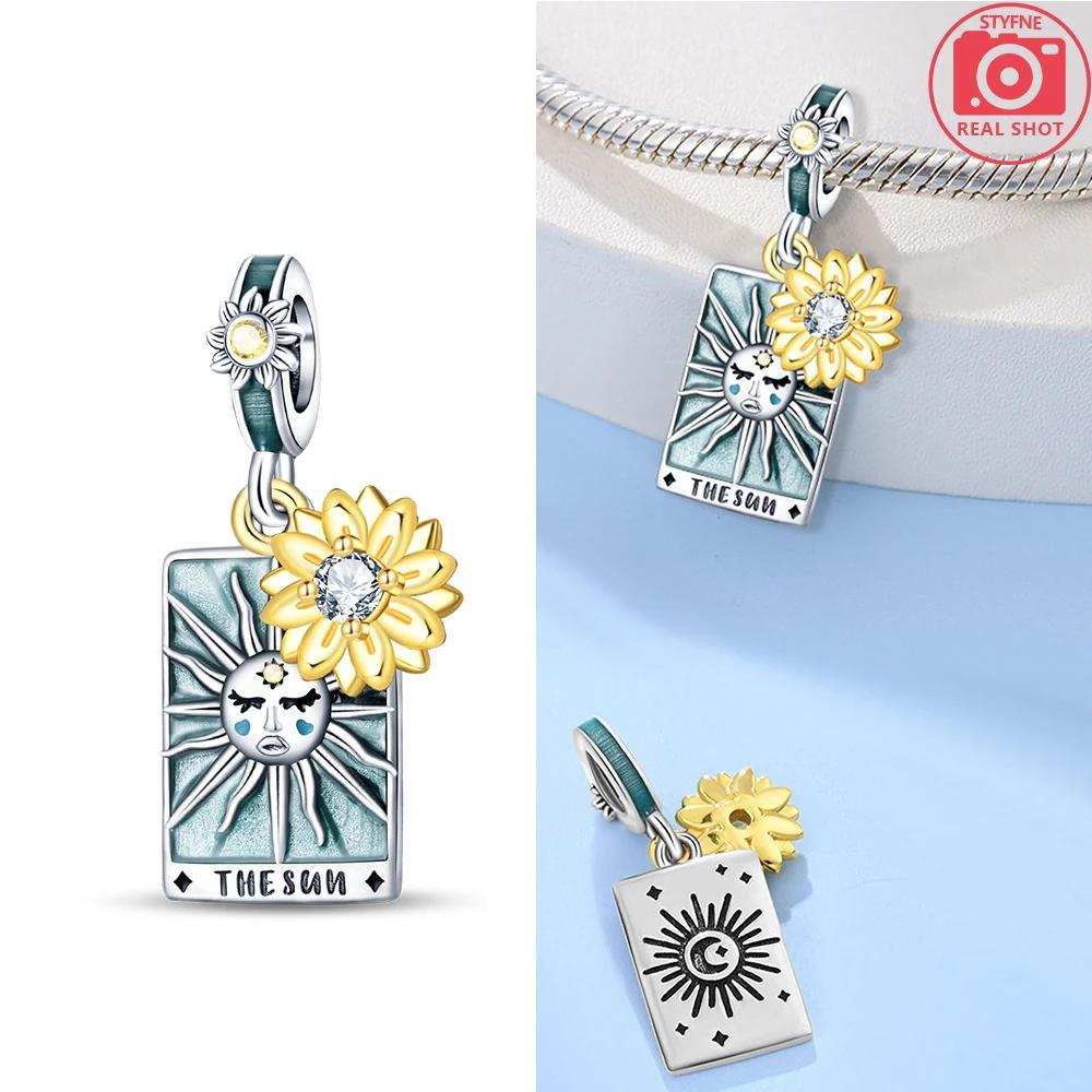 Sun Moon Stars Magic Tarot Charms Pendants Copper Colors Charm Fit Original Charms Bracelet Beads For Women Jewelry Making Gifts